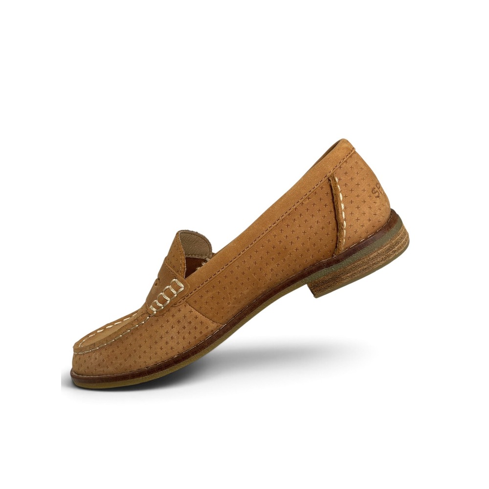 Sperry Seaport Penny Loafer Womens 7 Tan Leather Preppy Coastal Academia Style - Picture 8 of 16